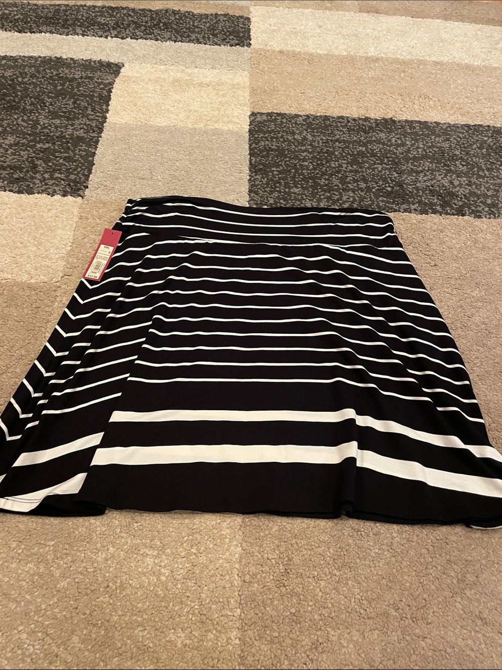 Merona Black and White Striped Circle Skater Skirt
